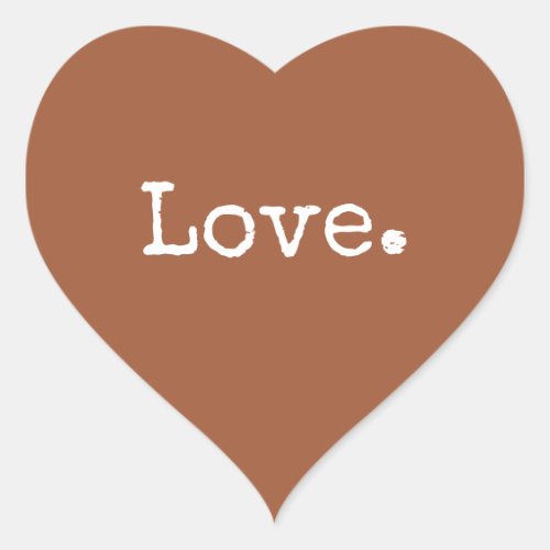 Christmas Love Terracotta Heart Sticker