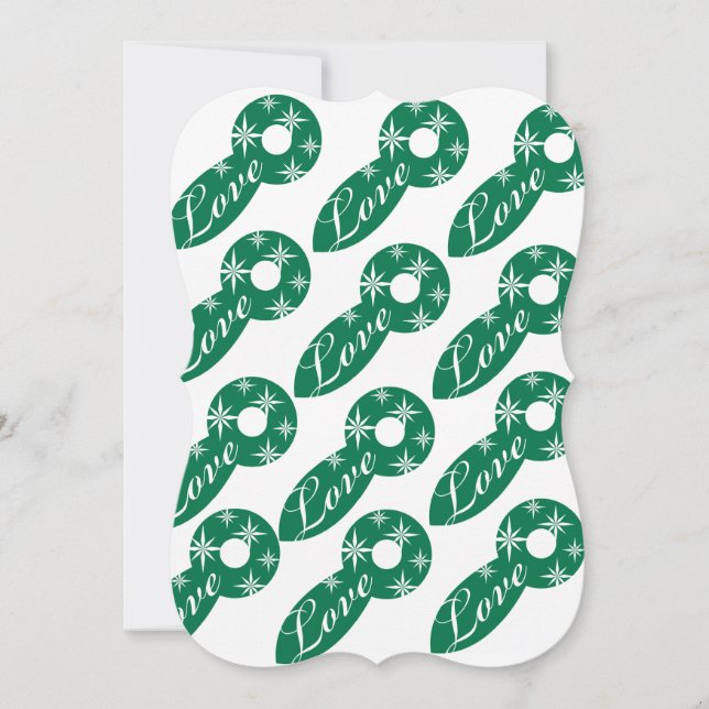 Christmas Love White Stars Flat Greeting Card (Front)