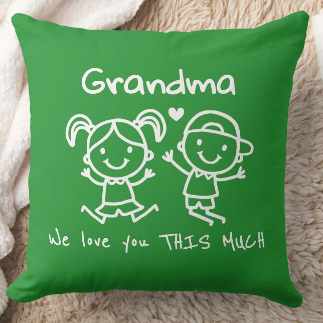 Christmas Love You Grandma Fun Graphic Gift Throw Pillow (Creator Uploaded)