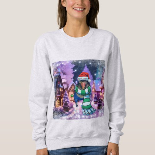 Christmas Lovebird in Enchanted village Sweatshirt
