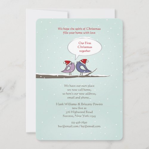 Christmas Lovebirds Holiday CardNew Address