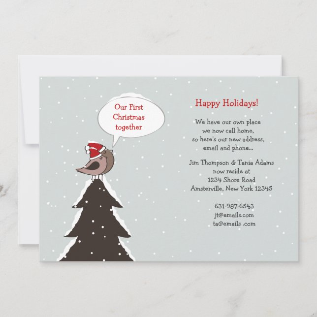 Christmas Lovebirds Holiday Moving Announcement (Front)