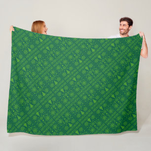 Christmas Lover Cross Pattern Sampler Design Fleece Blanket