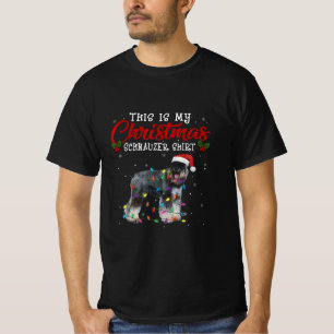 Christmas Lover Schnauzer Dog Dad Mom Funny Boys T-Shirt