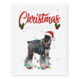 Christmas Lover Schnauzer Dog Dad Mom Funny Boys Temporary Tattoos