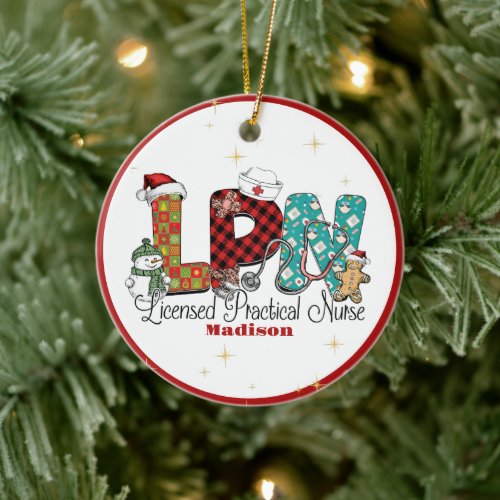   Christmas LPN Nurse Custom Ceramic Ornament