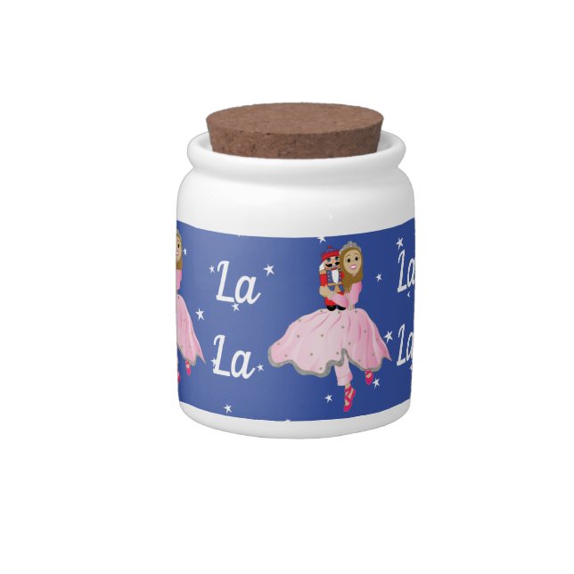 Christmas Lt Brown Hair Ballerina Clara Candy Jar (Right)