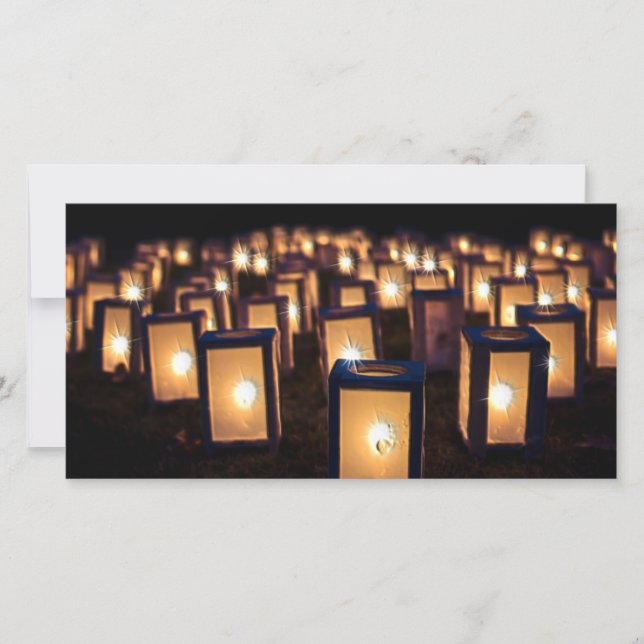 Christmas Luminaries at Night Holiday Card (Front)