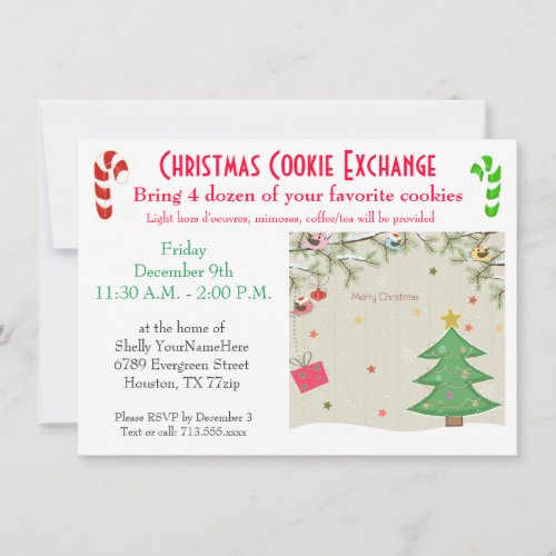 Christmas Lunch Cookie Exchange Invitation
