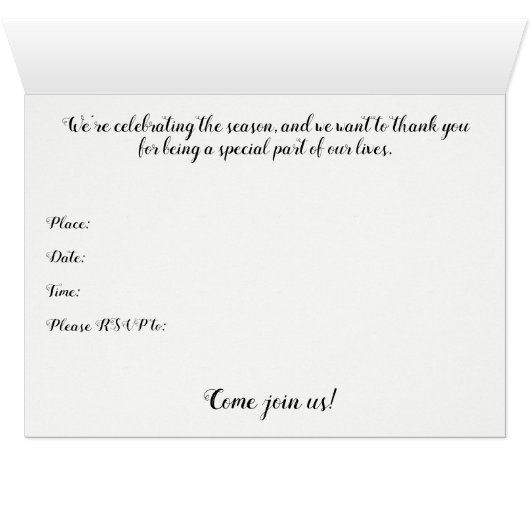 Christmas Lunch Invitation - Wild Turkeys in Snow (Inside Horizontal (Bottom))