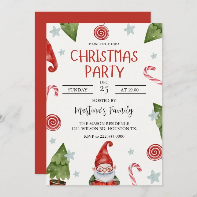Christmas Lunch Invitations (Front/Back)