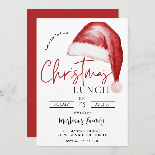 Christmas Lunch Invitations (Front/Back)