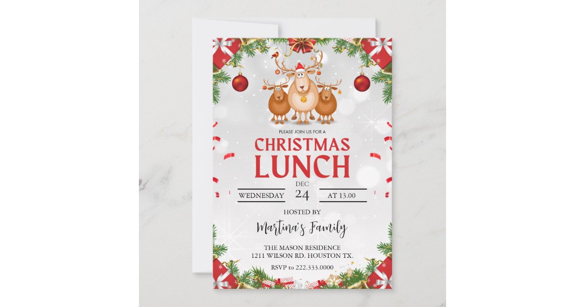 Christmas Lunch Invitations Christmas Brunch Zazzle
