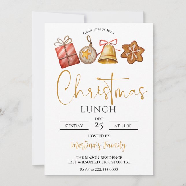 Christmas Lunch Invitations Christmas Brunch (Front)