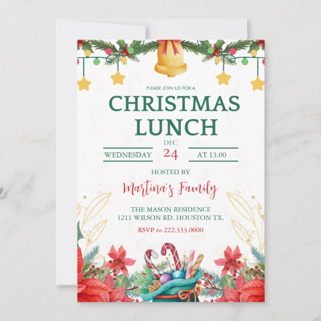 Christmas Lunch Invitations Christmas Brunch (Front)