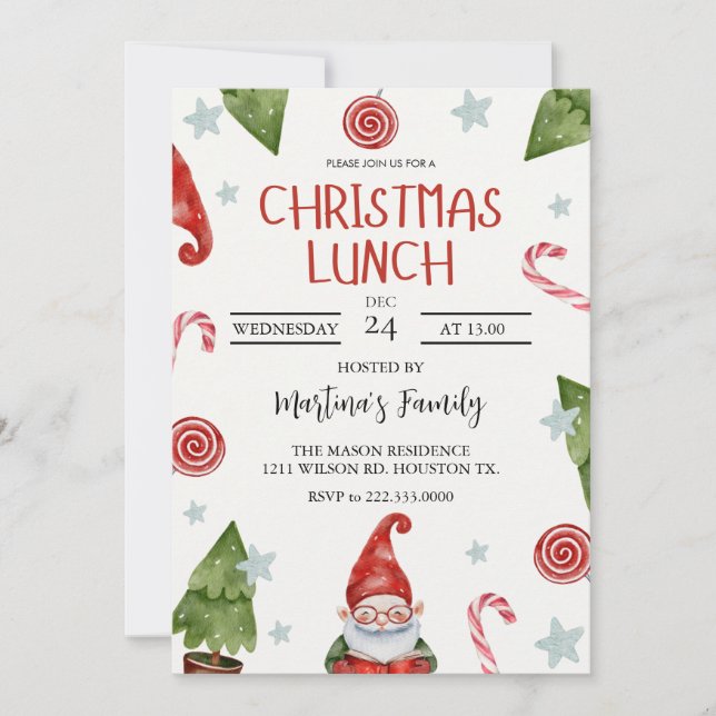 Christmas Lunch Invitations Christmas Party (Front)