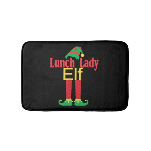 Christmas Lunch Lady Elf With Hat  Feet Holiday G Bath Mat