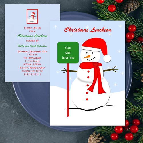 Christmas Luncheon Invitation Snowman