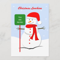 Christmas Luncheon Invitation Snowman