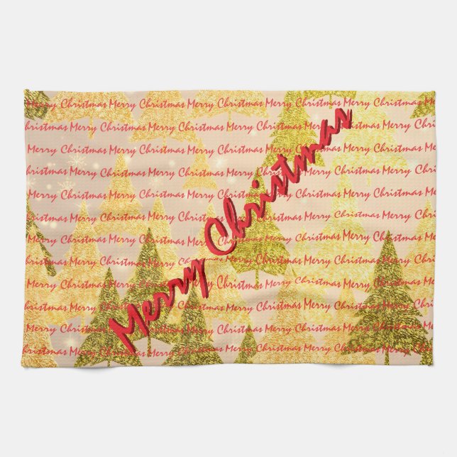 Christmas Luxury Christmas Trees Festive Kitchen Towel (Horizontal)