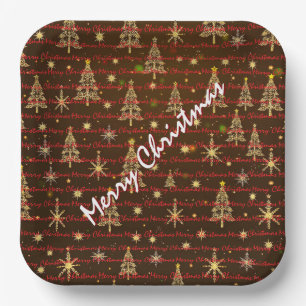 Christmas Luxury Christmas Trees Festive Paper Plates