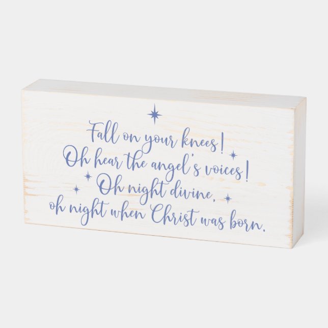 Christmas Lyrics  Wooden Box Sign (Angled Horizontal)