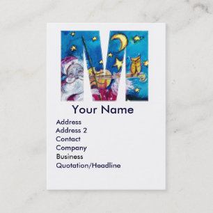 CHRISTMAS M LETTER / INSPIRED SANTA MONOGRAM BUSINESS CARD