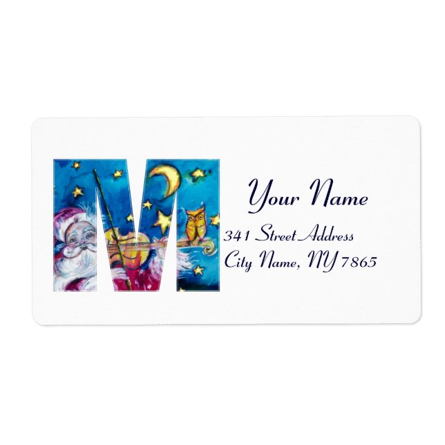 CHRISTMAS M LETTER / INSPIRED SANTA MONOGRAM LABEL (Front)