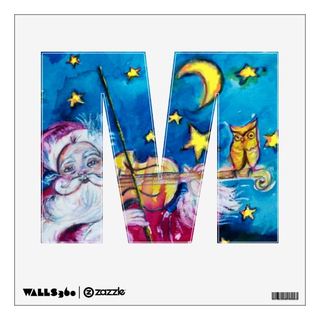 CHRISTMAS M LETTER / INSPIRED SANTA WALL DECAL (Front)