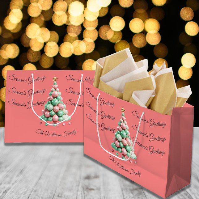 Christmas Macaron Colors Custom  Large Gift Bag (Creator Uploaded)