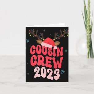 Christmas Maching Cousin Crew Riendeer Xmas Lights Card