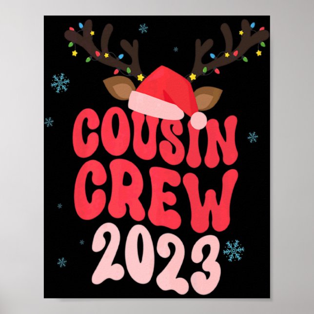 Christmas Maching Cousin Crew Riendeer Xmas Lights Poster (Front)
