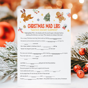 Christmas Mad Libs Game Holiday Card