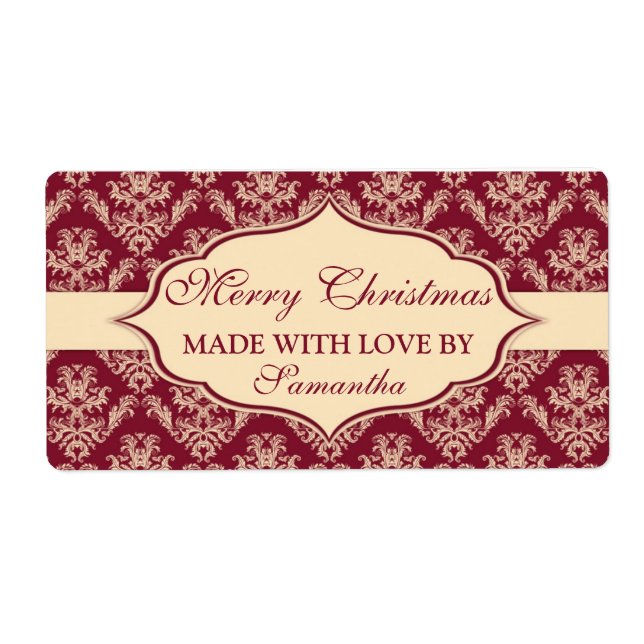 Christmas Made with Love labels Personalized (Front)