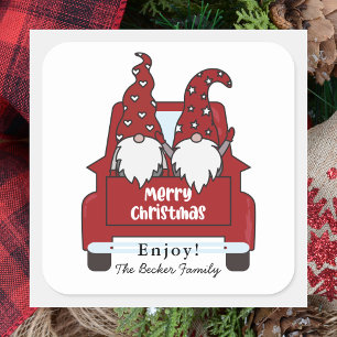 Christmas Made With Love Modern Christmas Baker Square Sticker