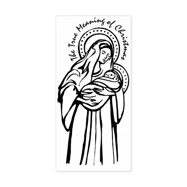 Christmas Madonna and Child Rubber Stamp (Imprint)