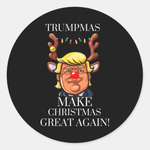 Christmas Maga Donald Trump Republican Trump Presi Classic Round Sticker
