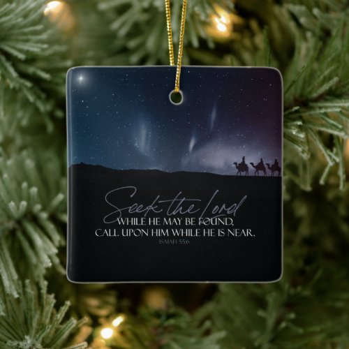 Christmas Magi Bible Quote Ceramic Ornament