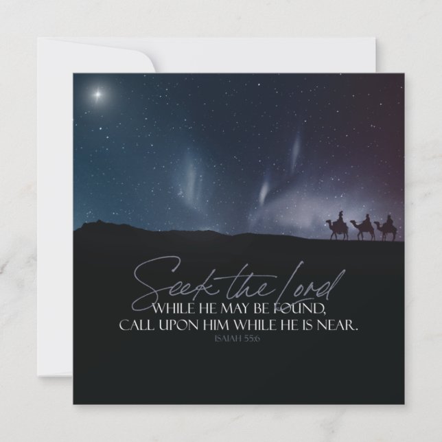 Christmas Magi Bible Quote Flat  Holiday Card (Front)