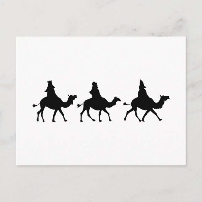 Christmas Magi Silhouette Holiday Postcard (Front)