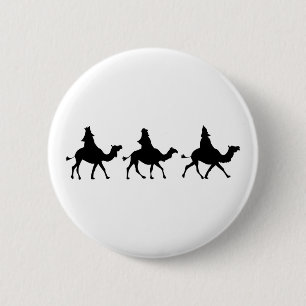 Christmas Magi Silhouette Pinback Button