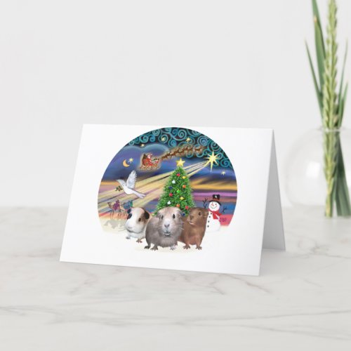 Christmas Magic _ 3 Guinea Pigs Holiday Card