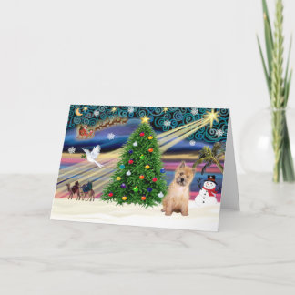 Christmas Magic Cairn Terrier Pup Holiday Card