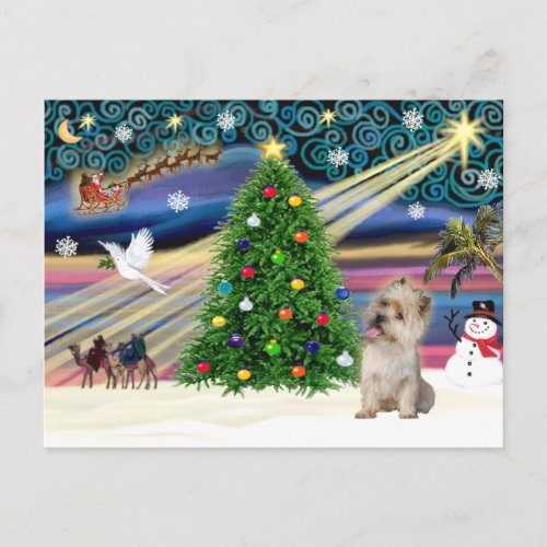 Christmas Magic Cairn Terrier Wheaten Holiday Postcard