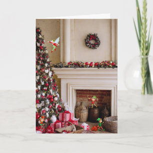 Christmas Magic Elves add Your Signature & Date Holiday Card