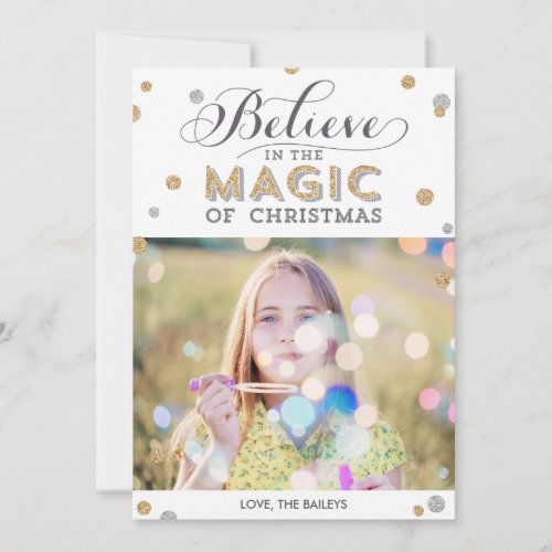 Christmas Magic Holiday Photo Cards - White