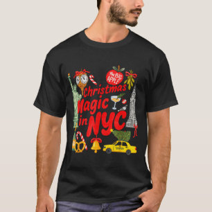 Christmas Magic In Nyc Festive Holiday New York  T-Shirt