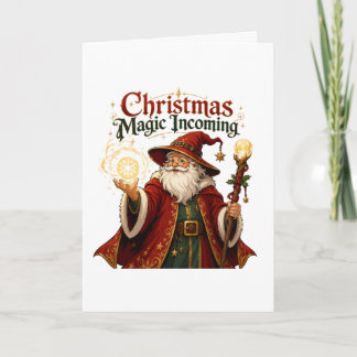 Christmas Magic Incoming Wizard Santa Claus Invitation