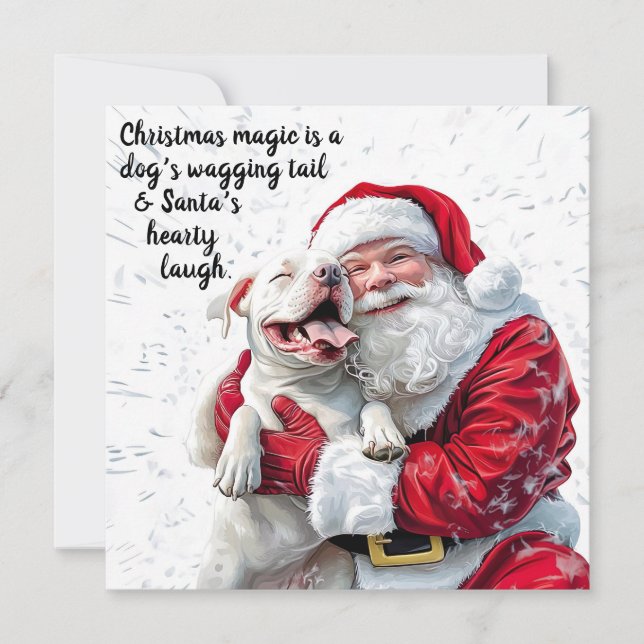 Christmas Magic is a Dog's Wagging Tail & Santa Invitation (Front)