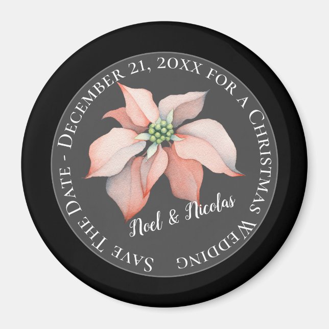 Christmas Magic/Save the Date/Holiday Wedding Magnet (Front)